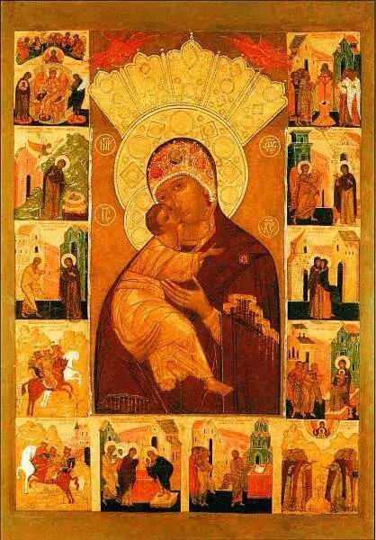 Владимирская икона Божией Матери с акафистом XVI век Владимирская икона Божией - фото 32