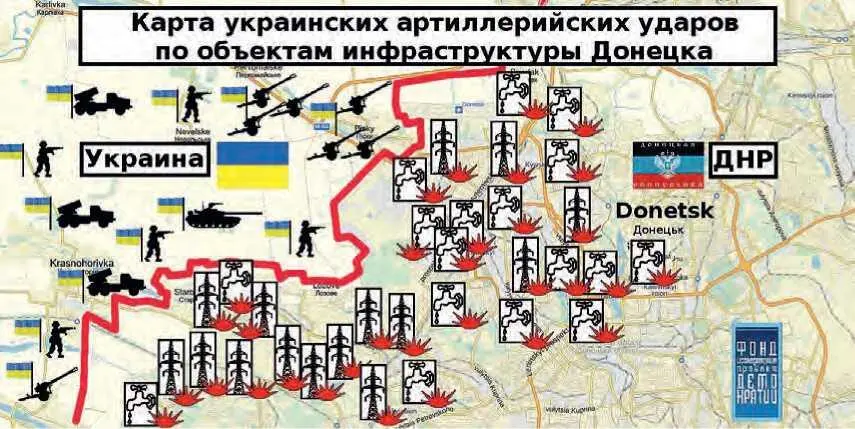 На фото карта некоторых из множества украинских артиллерийских ударов по - фото 62