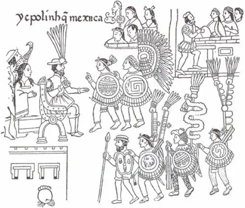 Кортес беседует с пленным Куаутемоком и его женой Из древнемексиканского - фото 4
