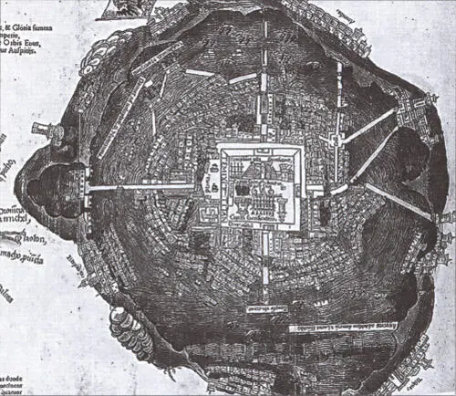 Карта Теночтитлана на основе воспоминаний Кортеса Кортес и Монтесума - фото 7