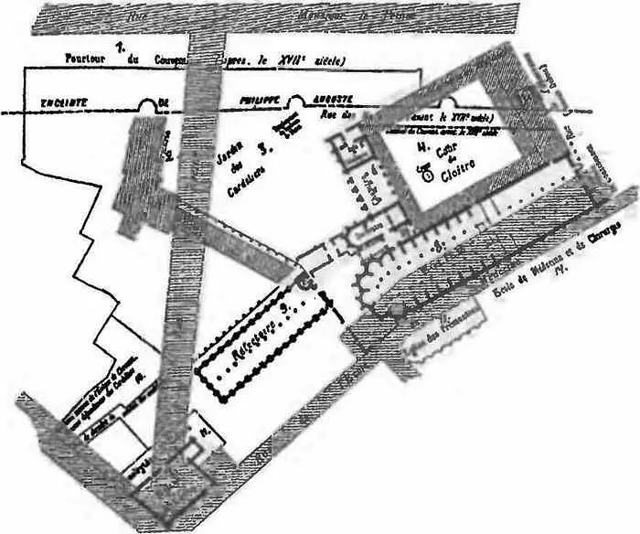 1 галерея монастыря после XVII века 2 больница 3 сад Кордельеров 4 - фото 59
