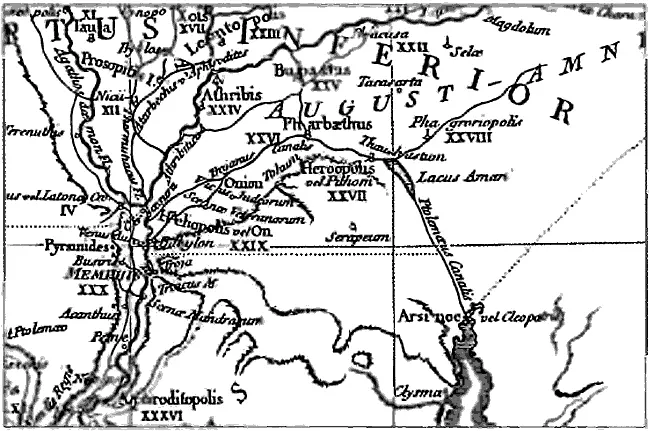 Фрагмент карты Египта 1765 года Bourguignon dAnville Показан длинный - фото 130