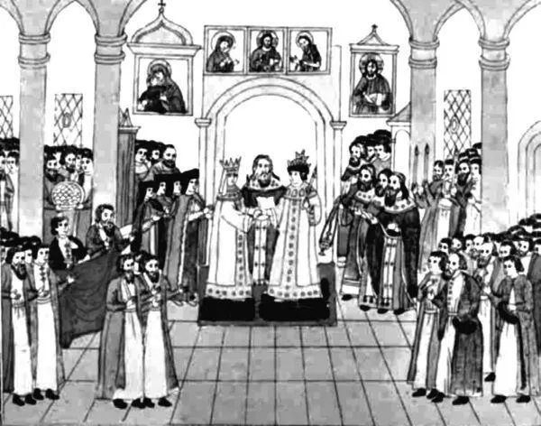 Венчание в Грановитой палате Свадебная акварель из книги Описание в лицах - фото 54