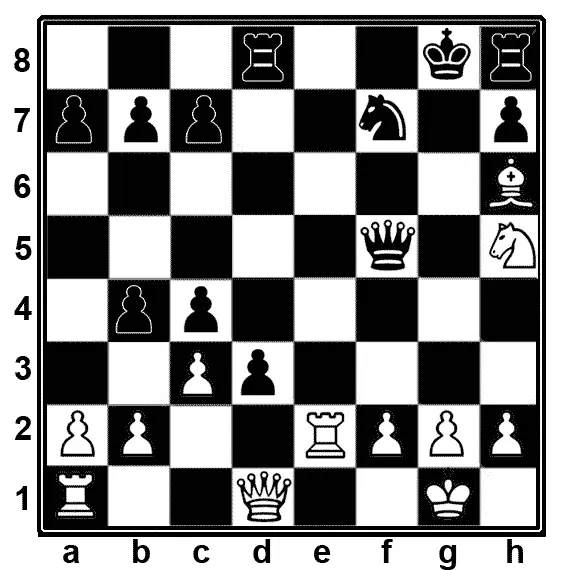 Белые Kpg1 Фd1 Ла1 и е2 Ch6 Kh5 а2 b2 сЗ f2 g2 h2 Черные Kpg8 - фото 135