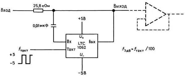 Рис 527 Фильтр нижних частот на ИС LTC1062с точной установкой постоянной - фото 485
