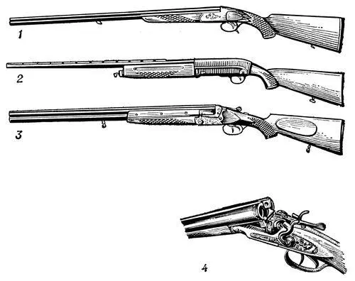 Рис 3 Гладкоствольные ружья 1 одноствольное бескурковое ружье ИЖ18 2 - фото 50