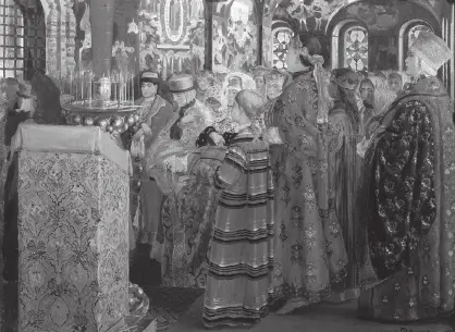 Русские женщины XVII столетия в церкви 1899 Худ Андрей Рябушкин Подумаем в - фото 23