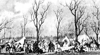 Бивуак казаков на Елисейских полях в Париже Раскрашенная гравюра И Жозе по - фото 86