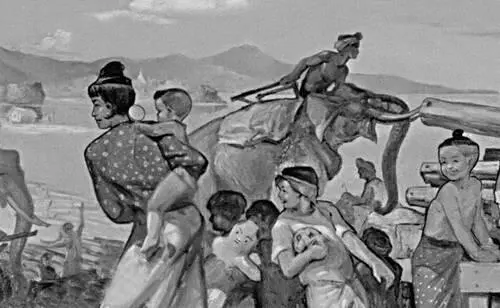 Бирма У Ба Джи Фрагмент росписи аэровокзала Мингаладон в Рангуне 195759 - фото 92