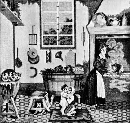 Бисер Кухня Шитая картина 1840е гг частные собрания Москва Бисер - фото 125