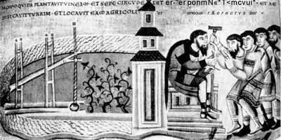 76 Виноградник и давильный пресс Миниатюра 1039 г Средневековый рацион - фото 78