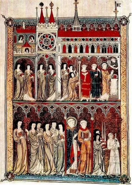 222 Аббатиса с посохом монахини новации Миниатюра 1300 г 223 - фото 215
