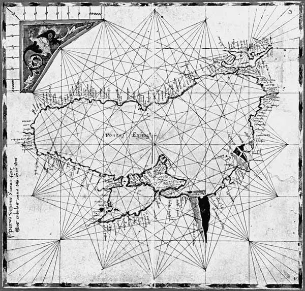 Рис 15 Старая перевернутая карта Черного моря Это так называемый портолан - фото 15