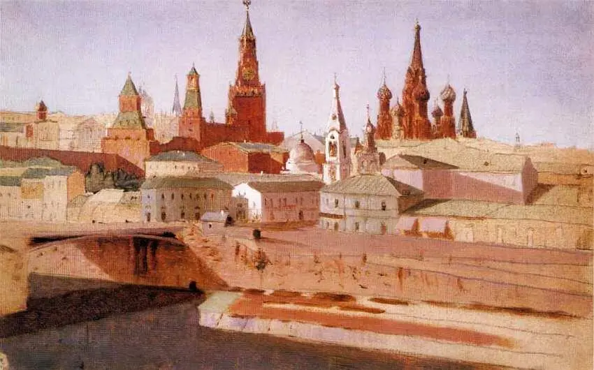 Москва Вид на Москворецкий мост Кремль и храм Василия Блаженного 1882 - фото 49