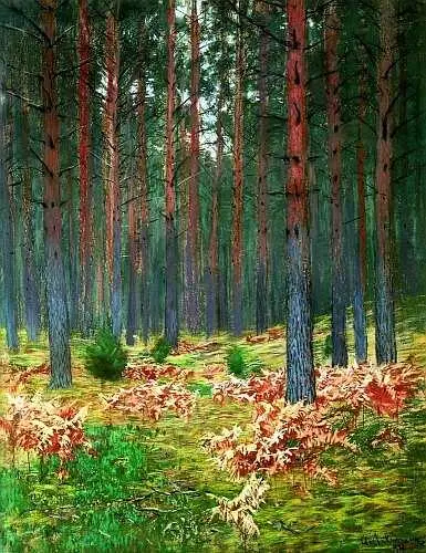 Пейзаж с папоротником 1900е Частное собрание Москва Осень Усадьба 1894 - фото 64