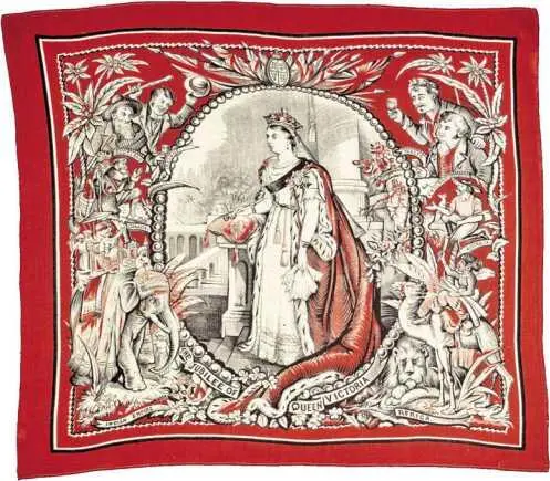 Шейный платок посвящённый Золотому юбилею королевы Виктории демонстрирующий - фото 21
