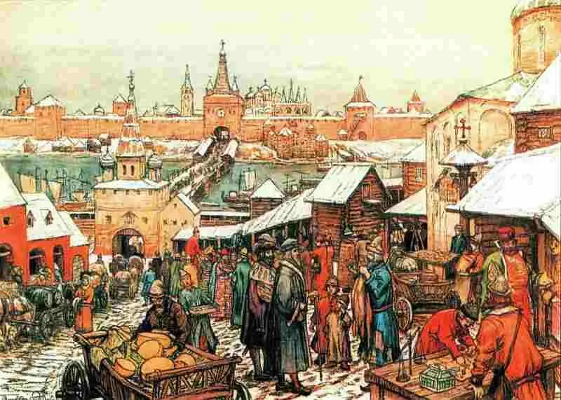 В Васнецов Новгородский торг В детинце или кремле жил князь со своей - фото 172