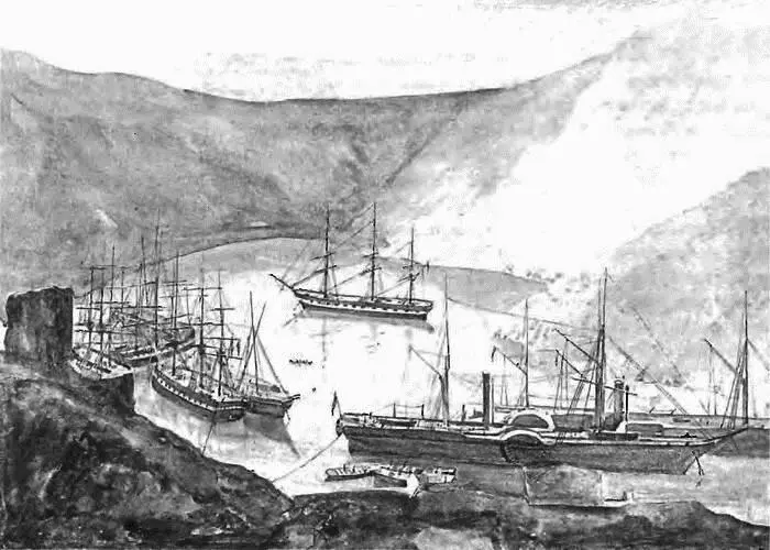 Панорама Балаклавской бухты Рисунок Д Робертсона 1855 г Вид на - фото 91