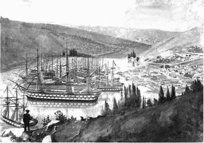 Вид на Балаклавскую бухту со стороны башни Рисунок Д Робертсона 1855 г - фото 92