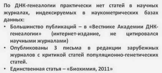 По ДНКгенеалогии практически нет статей в научных журналах индексируемых в - фото 166