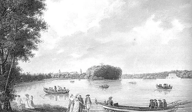 Делабарт Ж Большой пруд в Царском Селе 1788 г Чины Придворной гребецкой - фото 206