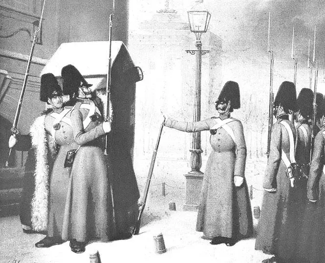 Гебенс А Смена часового лейбгвардии Гренадерского полка 1850 г Для - фото 237