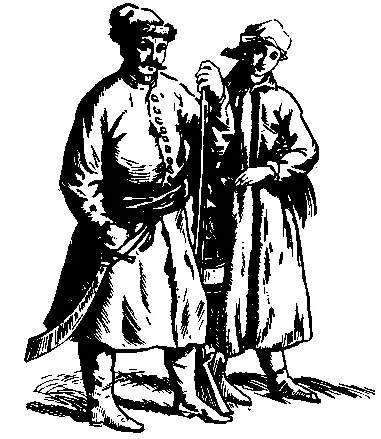 Казак и казачка Рисунок на полях карты Украины Г Боплана XVII в - фото 15