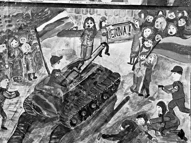 На детском рисунке посвященном январской трагедии 1991 года Литву атакует - фото 11