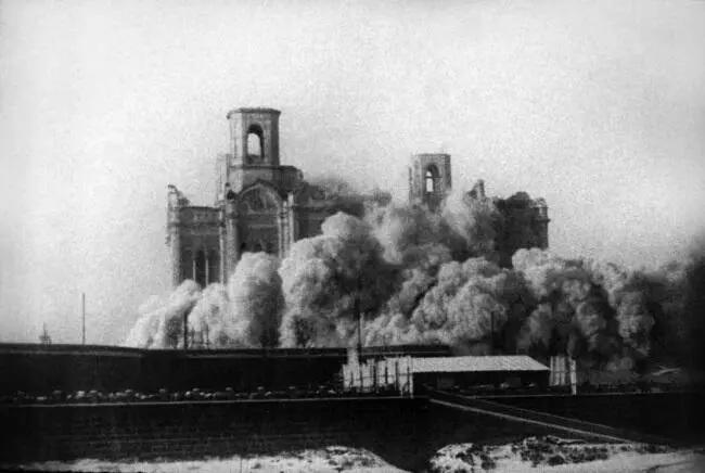 Снос Храма Христа Спасителя 5 декабря 1931 г 5 декабря 1931 года в Москве - фото 7