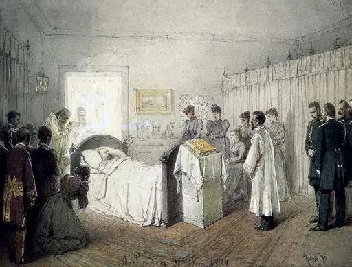 Заупокойная служба по умершему Александру III в комнате Ливадийского дворца 21 - фото 42