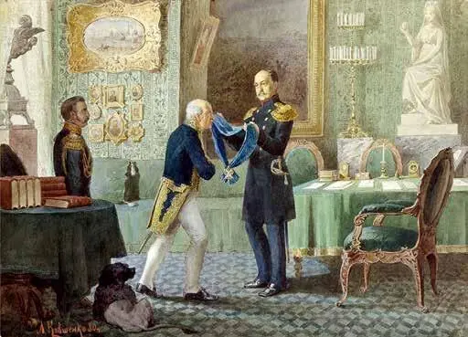 Николай I награждает Сперанского за составление Свода законов Художник А Д - фото 23