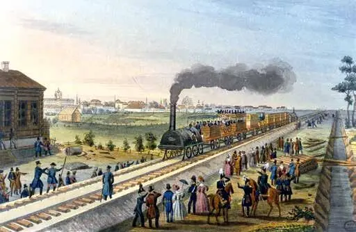 Прибытие первого поезда в Царское Село 30 октября 1837 года Художник Н С - фото 28