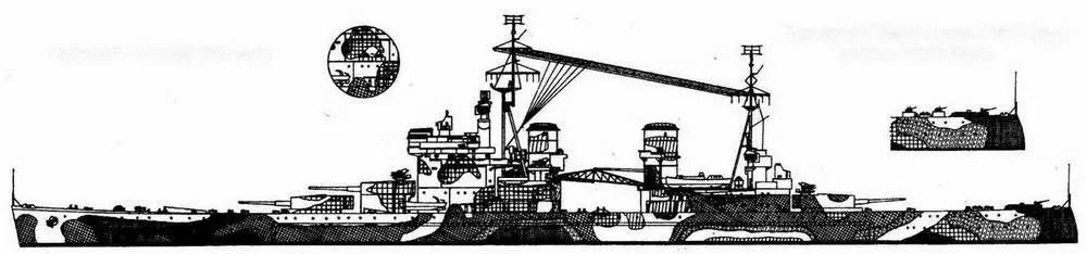 Принс оф Уэлс в июле 1941 года окраска левого борта Фрагменты декабрь - фото 28