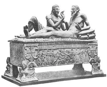 Этрусский саркофаг с изображениями ритуального боя 600 год до н э Накануне - фото 15