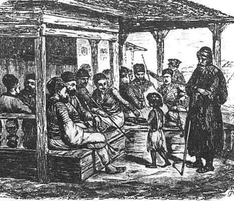 Татарская кофейня в Байдарах Картина Раффе 1837 год Одежда степняков вобрала - фото 33