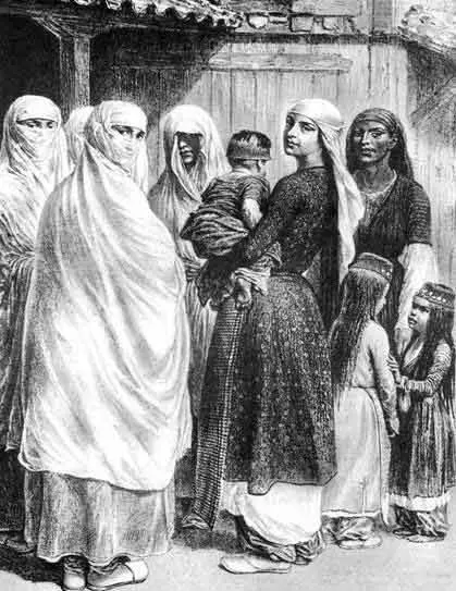 Татарские женщины из деревни Байдары Картина Раффе 1837 год Цветовое решение - фото 34