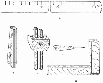 Рис 18 Разметочные инструменты а метровая линейка б складной метр в - фото 18
