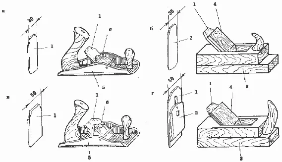 Рис 20 Инструменты для строгания а шерхебель металлический б шерхебель - фото 20