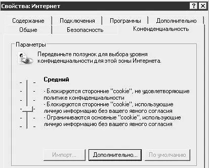 Рис 257Фрагмент вкладки Конфиденциальность На рис 257 видно что кнопка - фото 62