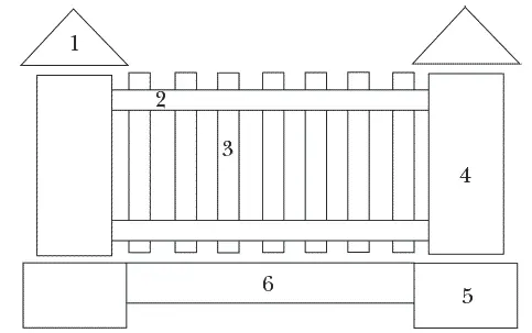Рисунок 1 Составные части забора 1 крышка на столб 2 несущий каркас 3 - фото 1