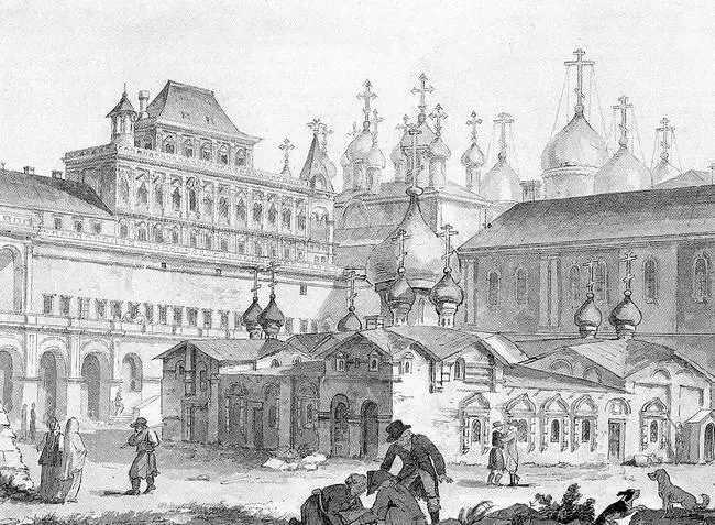 Вид в Кремле на собор Спаса на Бору и Теремной дворец Конец XVIII века В 1882 - фото 46