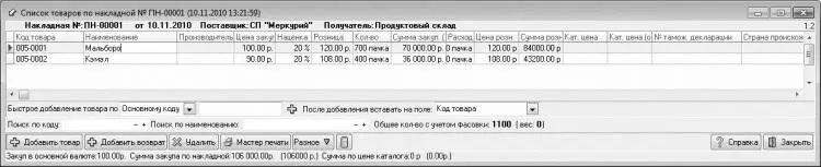 Рис 115Формирование спецификации приходной накладной В верхней части данного - фото 15