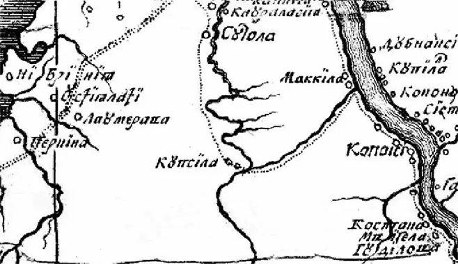 Фрагмент географического чертежа Ижорской земли 1705 г В 1702 году во время - фото 5