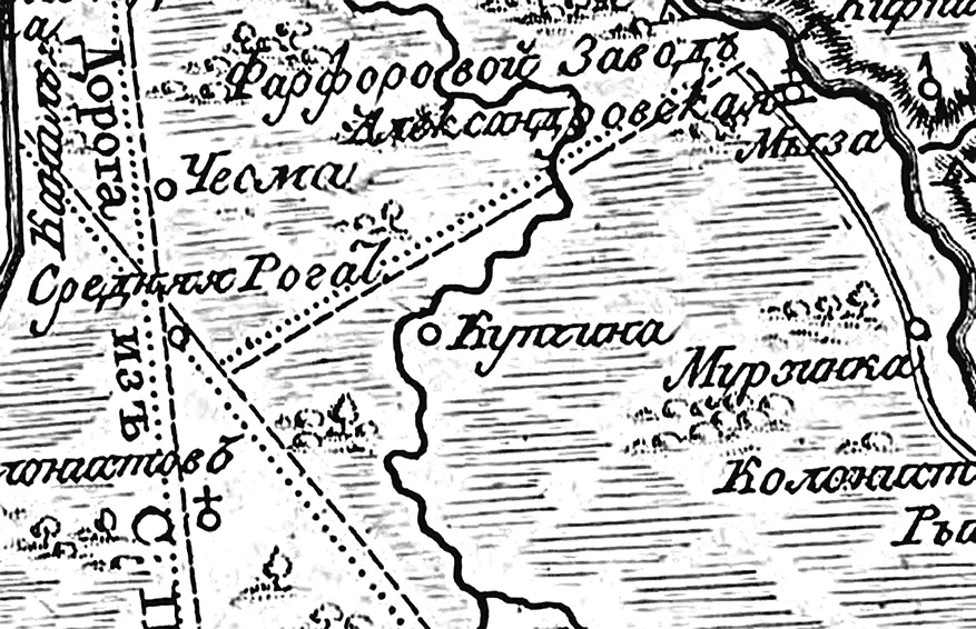 Фрагмент карты окрестностей СанктПетербурга 1792 г Фрагмент - фото 9