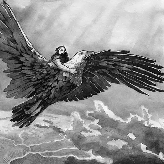Полёт царя Этаны на орле выше неба Так же с помощью сильных хищных птиц по - фото 6