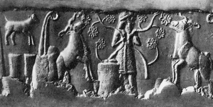 Рис 30 Печать из Урука с изображением Думузи и священных стад богини Инанны - фото 30