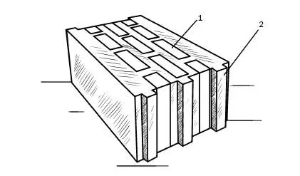 Рис 12 Блоки из пенополистиролбетона 1 вставка из пенополистирола 2 - фото 22