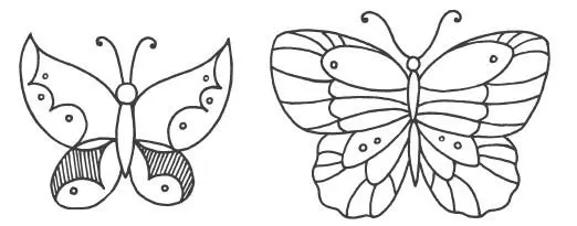 Рисунок 4 Примерный рисунок бабочек для трафарета Великолепно украсит горшок - фото 9