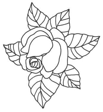 Рисунок 6 Примерный трафарет для росписи цветок шиповника По нижнему и - фото 11