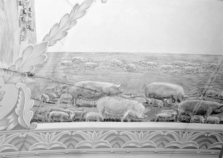 Павильон 56 Ветеринария 1939 1954 Роспись потолка 1939 Художник В - фото 5